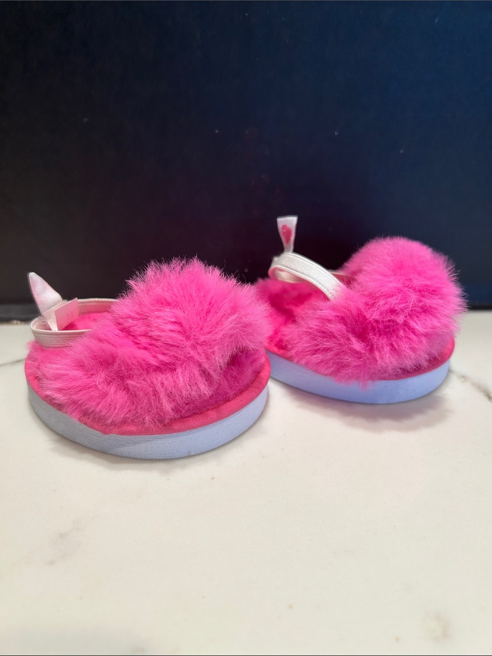 BUILD A BEAR Pink Fuzzy Slip-On Shoes